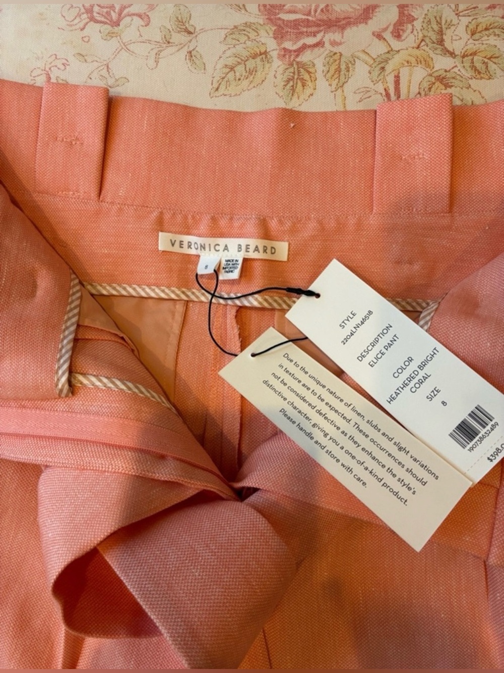 Veronica Beard Linen Gaya Single Breasted Jacket & Elise Pants Suit - nwt size 8 - Picture 2 of 6